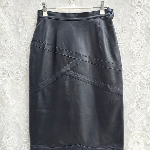 빈티지 천연 양가죽 스커트
