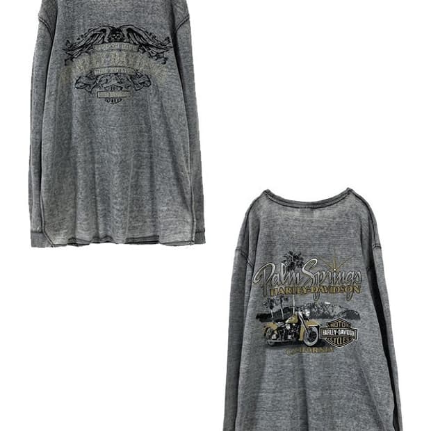 [XXL] HARLEY DAVIDSON 할리 빈티지 와플써멀 긴팔티