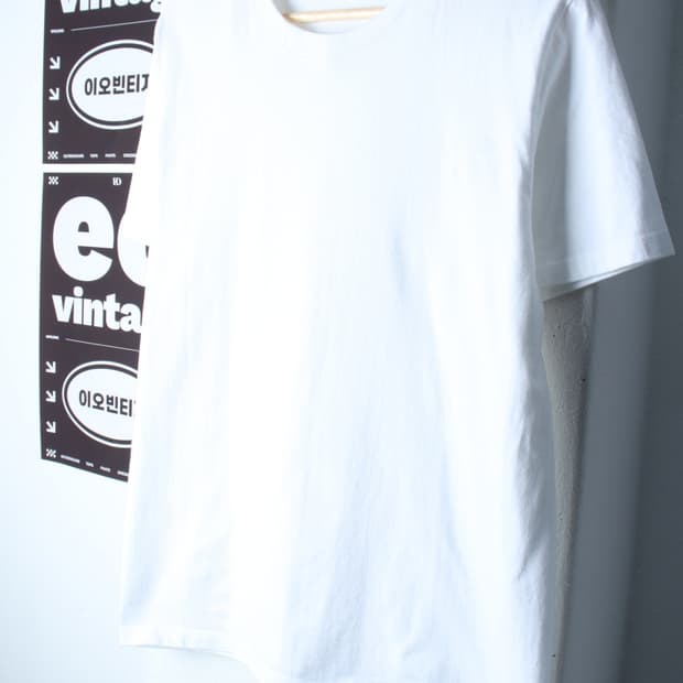 (L-XL) 조질롱 반팔 티셔츠 무지 화이트 기본-H3H33882