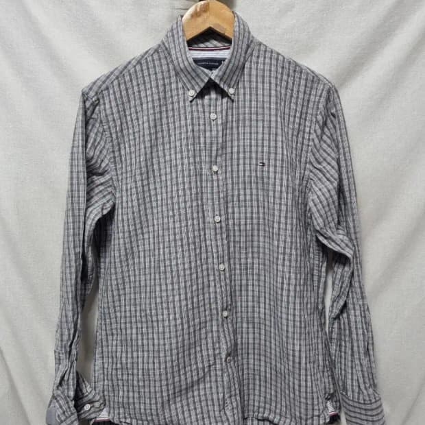 타미힐피거 체크 긴팔 셔츠 M