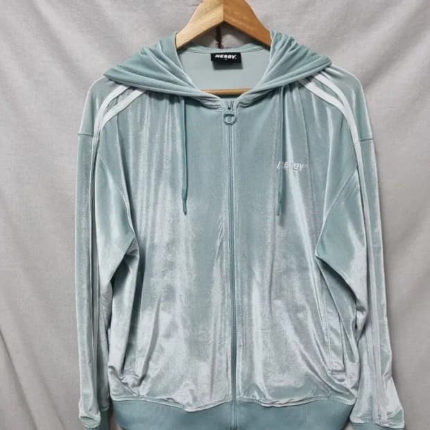 널디 벨벳 트랙 후드 집업 자켓 여성 S