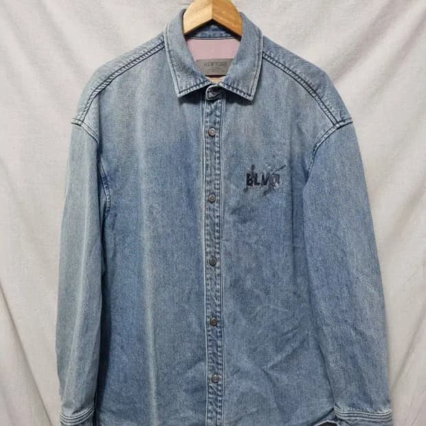 질스튜어트 오버핏 데님 셔츠 자켓 L