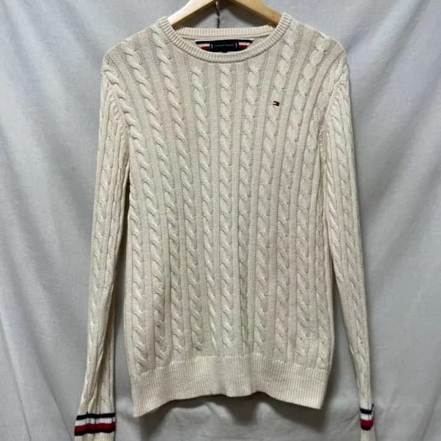 타미힐피거 꽈배기 니트 M