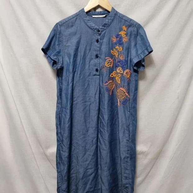 오일릴리 자수 반팔 원피스 36