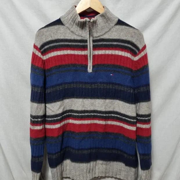 타미힐피거 니트 반집업 XL