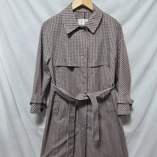 SJSJ 체크 트렌치코트 자켓 85