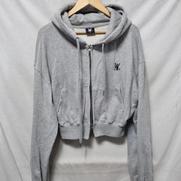 우알롱 크롭 후드 집업 S