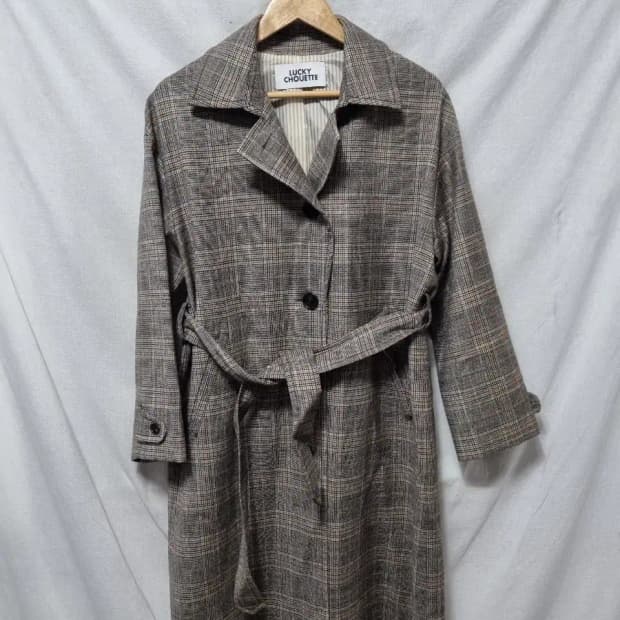 럭키슈에뜨 체크 코트 자켓 36