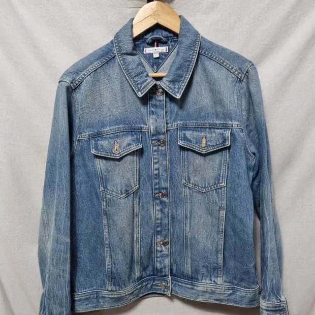 타미힐피거 데님 자켓 청자켓 36