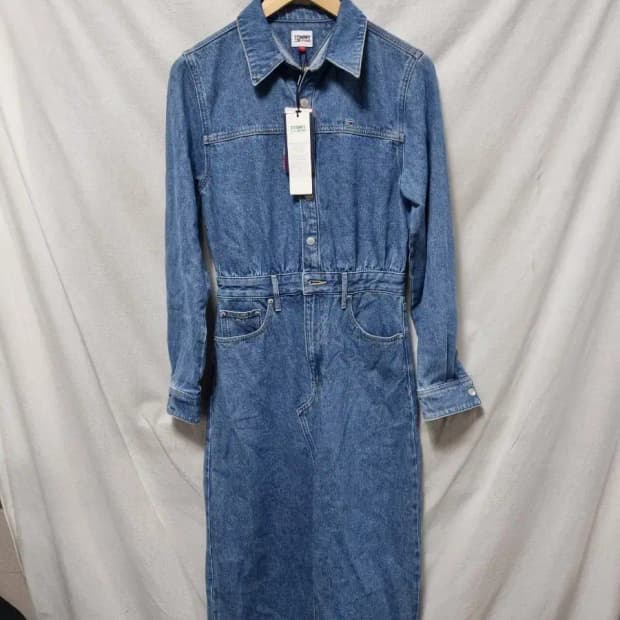 타미힐피거  데님 셔츠 원피스 S
