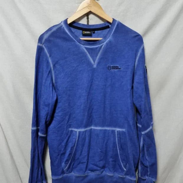 내셔널지오그래픽 블루 맨투맨 티셔츠 L