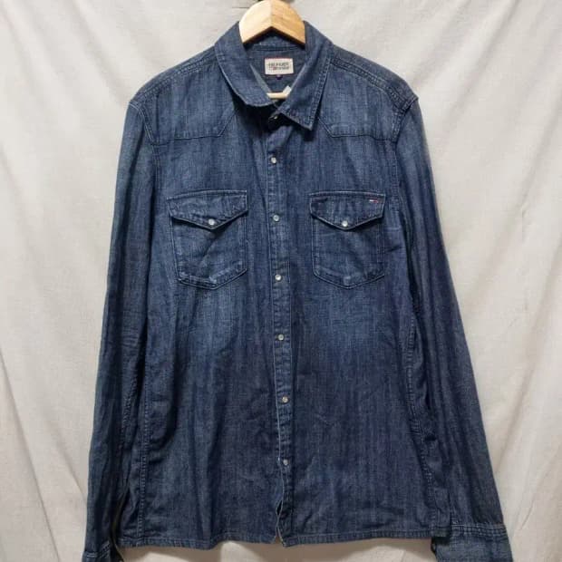 타미힐피거 데님 웨스턴 셔츠 XL