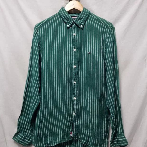 타미힐피거 스트라이프 린넨 셔츠 M