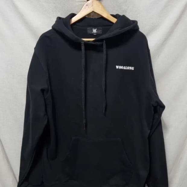 우알롱 블랙 후드티 L