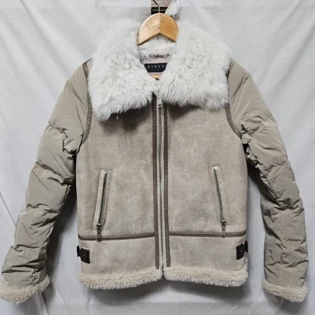 시슬리 스웨이드 무스탕 패딩 점퍼 90