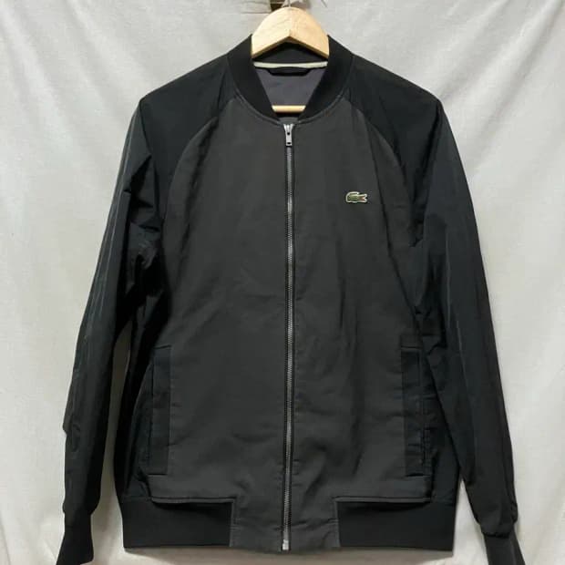 라코스테 블랙 바람막이 봄버 자켓 100