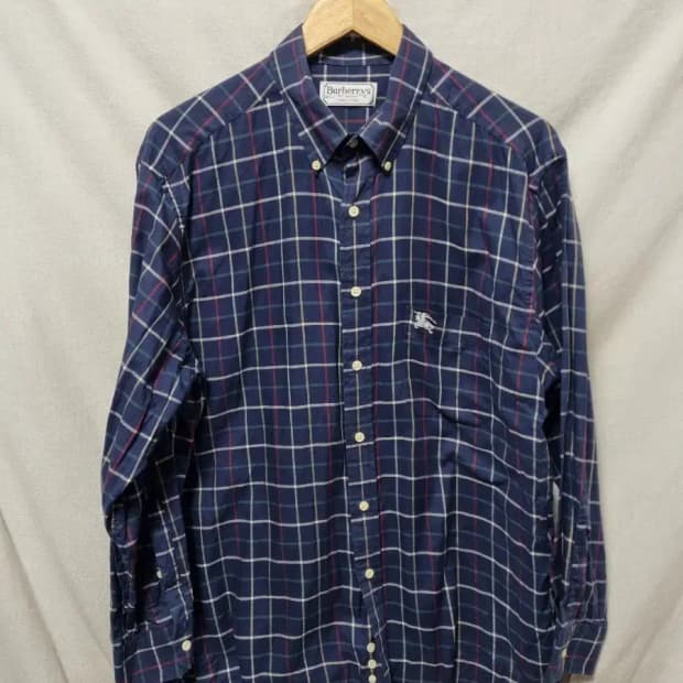 버버리 체크 남방 셔츠 L