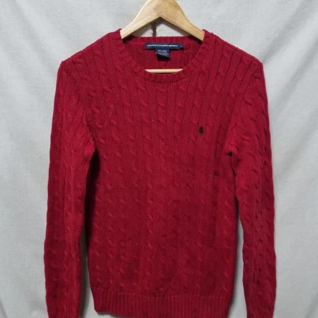 폴로 랄프로렌 꽈배기 케이블 니트 여성 L