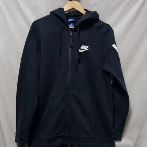 나이키 네이비 기모 후드집업 L