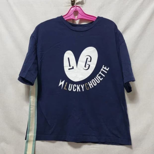 럭키슈에뜨 네이비 반팔 면 티셔츠 36