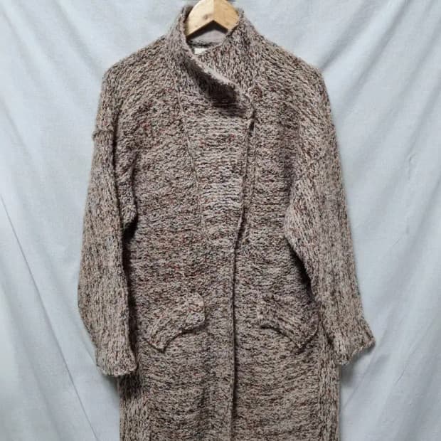 시스템 믹스컬로 니트 가디건 코트 F