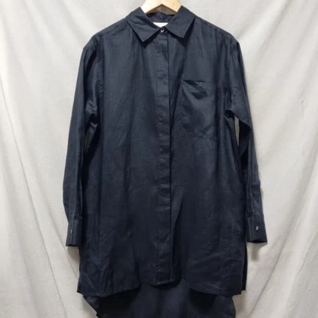 DKNY pure 린넨 언발란스 컷 셔츠 S