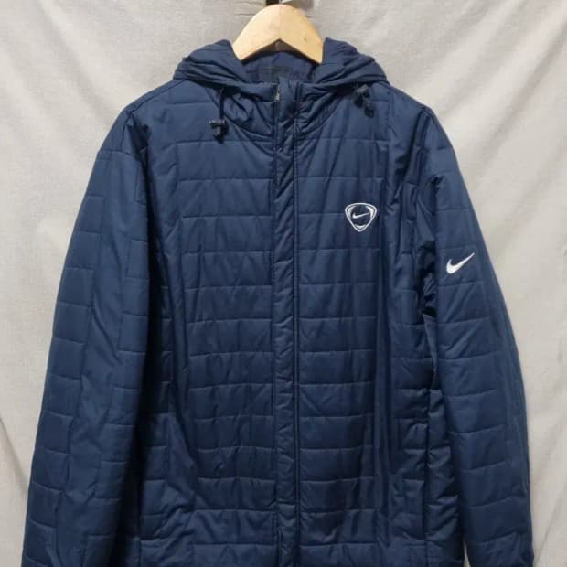 나이키 네이비 후드 패딩 자켓 NikeFIT XL