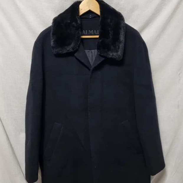 발망 캐시미어 혼방 퍼 카라 코트 자켓 100