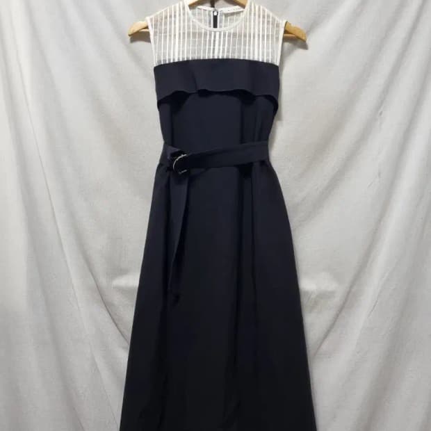 it MICHAA 미샤 블랙 벨트 A라인 체크 탑 원피스 XS