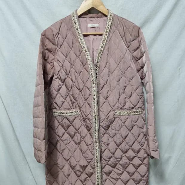 JIIGOTT 퀼팅 롱 가디건 패딩 자켓 90