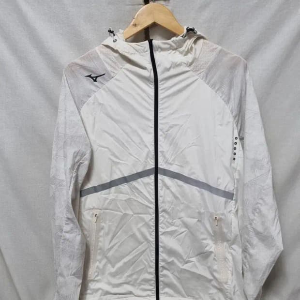 미즈노 화이트 바람막이 후드 자켓 XL