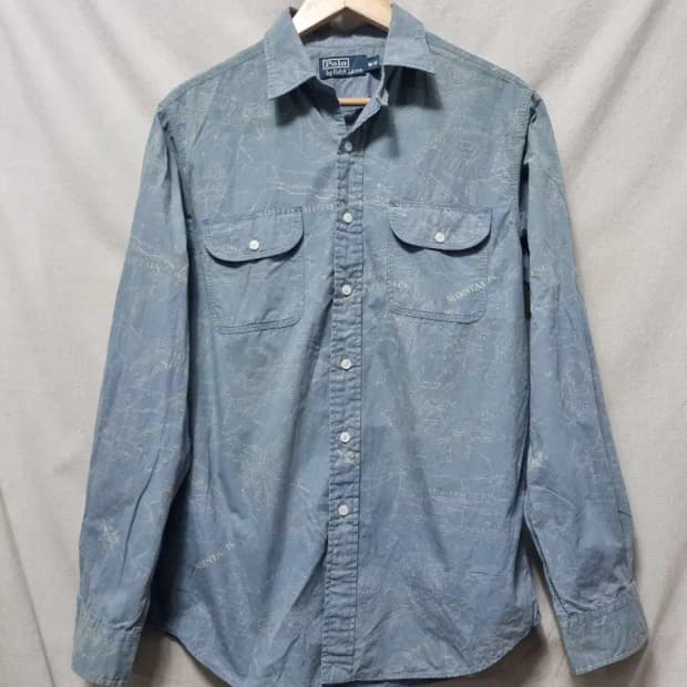 폴로 랄프로렌 맵 프린트 남방 셔츠 M