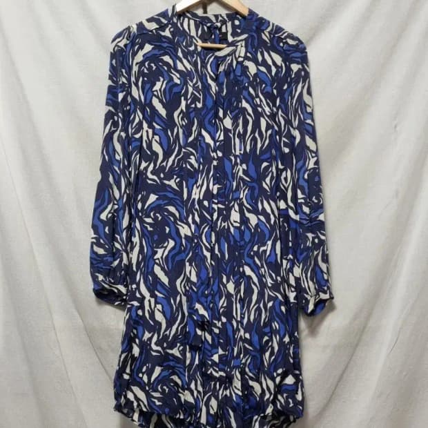 이자벨마랑 블루 패턴 셔츠 원피스 36