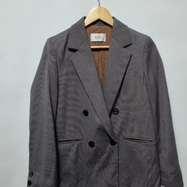 SJSJ 더블 버튼 체크 자켓 85