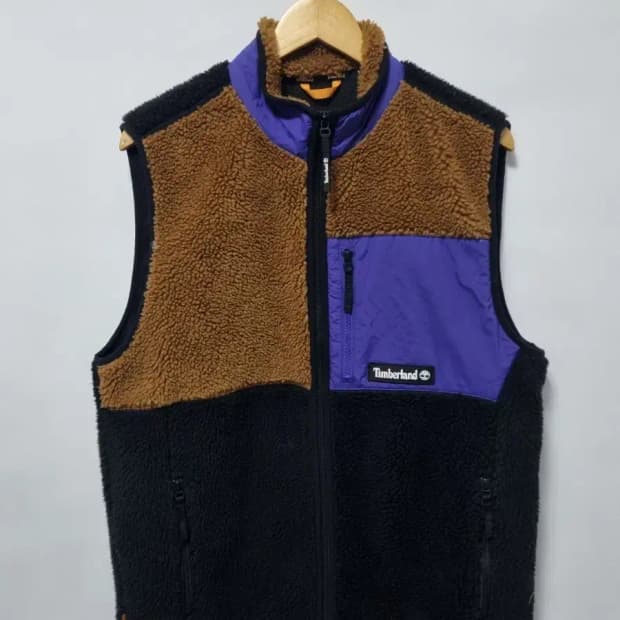 팀버랜드 컬러블록 양털 조끼 M