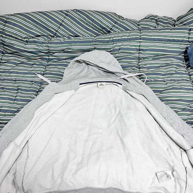 라코스테 후드집업 실버