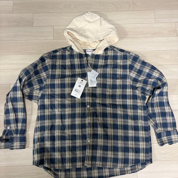 카미야 후드 체크 셔츠 M