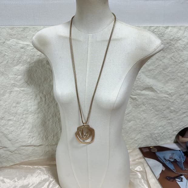 빈티지 중세 스네이크체인 플라워 목걸이