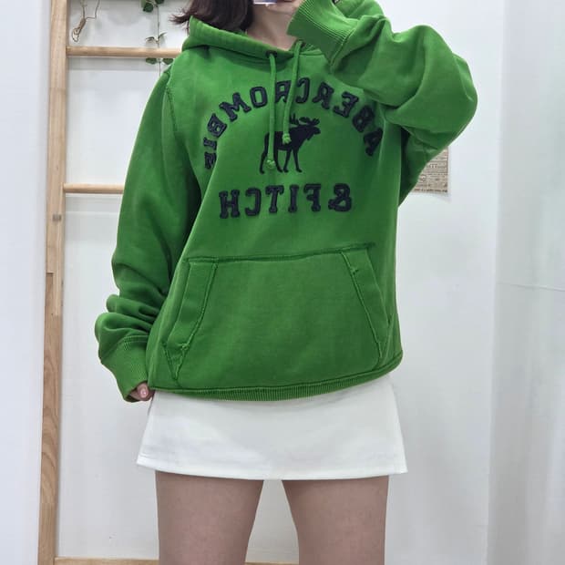 [프립]L/아베크롬비 로고 자수 후드티