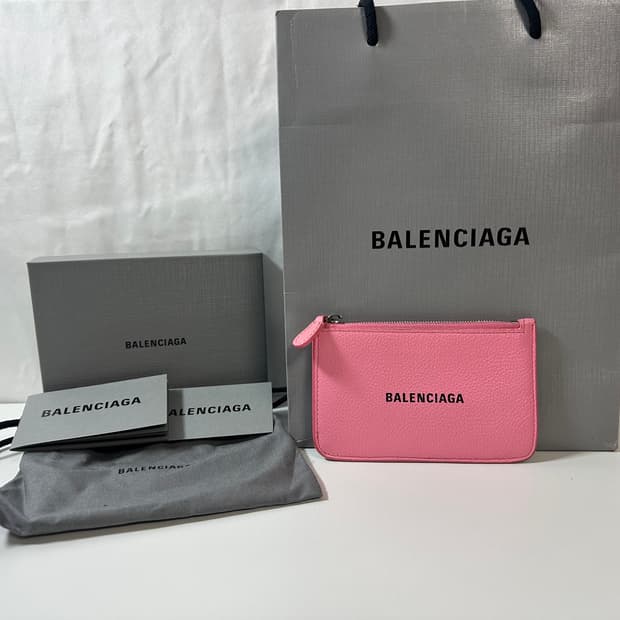 발렌시아가 지퍼 카드지갑 핑크 (OS)