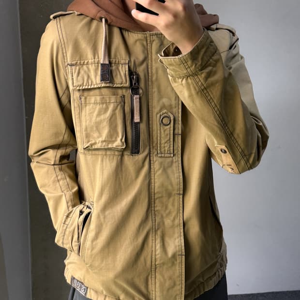 지스타로우 그런지 밀리터리 후드 자켓