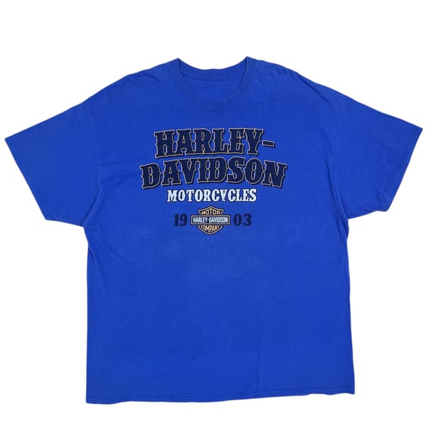 Harley-Davidson 블루 반팔 티셔츠