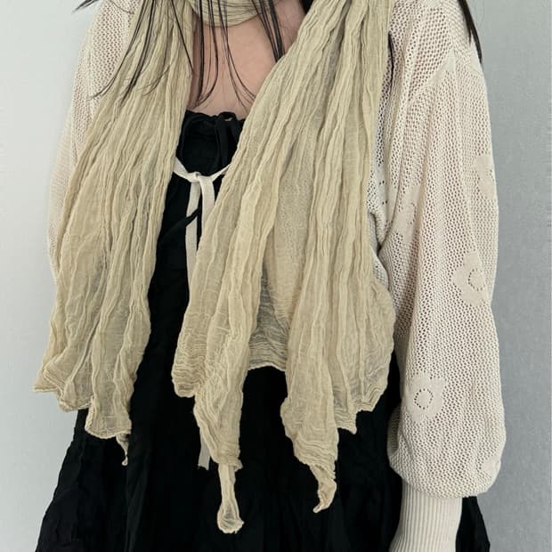 Natural Crinkle Gauze Scarf