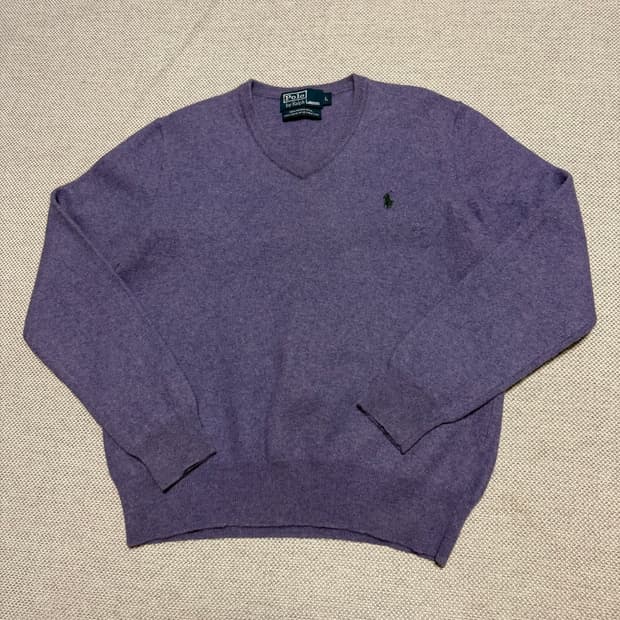 폴로 랄프로렌 우먼스 브이넥 울니트
