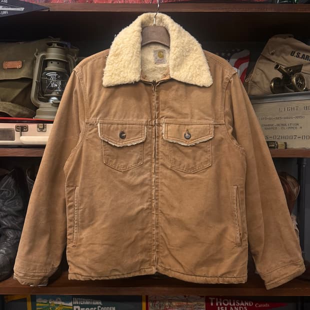 70s Carhartt 칼하트 투포켓 쉐르파 트러커 자켓 / 퍼 워크