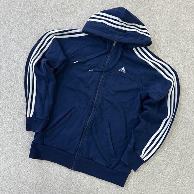 100 아디다스 네이비  후드 집업 0324D