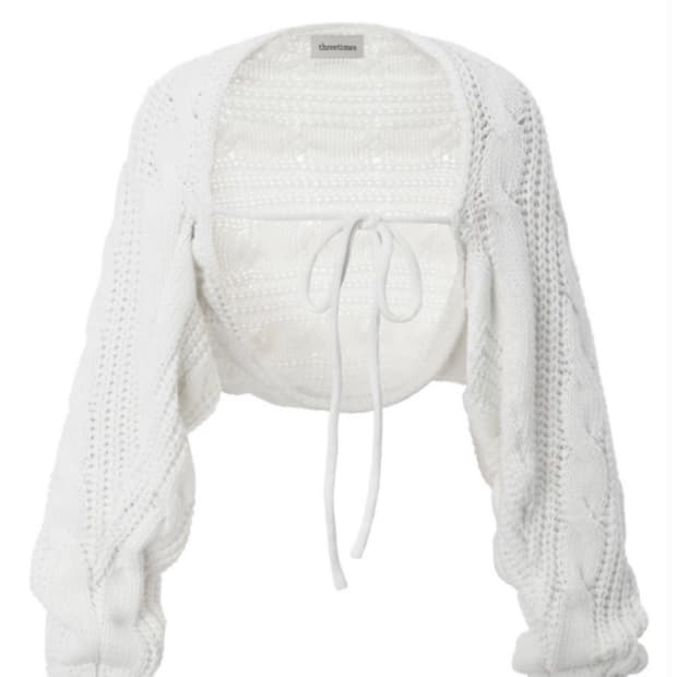 쓰리타임즈 22fw 케이블 볼레로