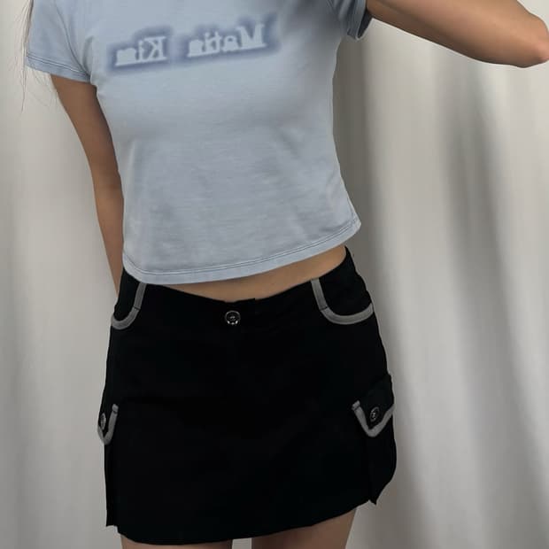 마뗑킴 빅로고 스카이 크롭 반팔
