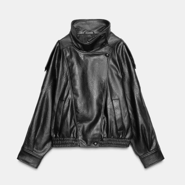 자라 페이크 레더 자켓S