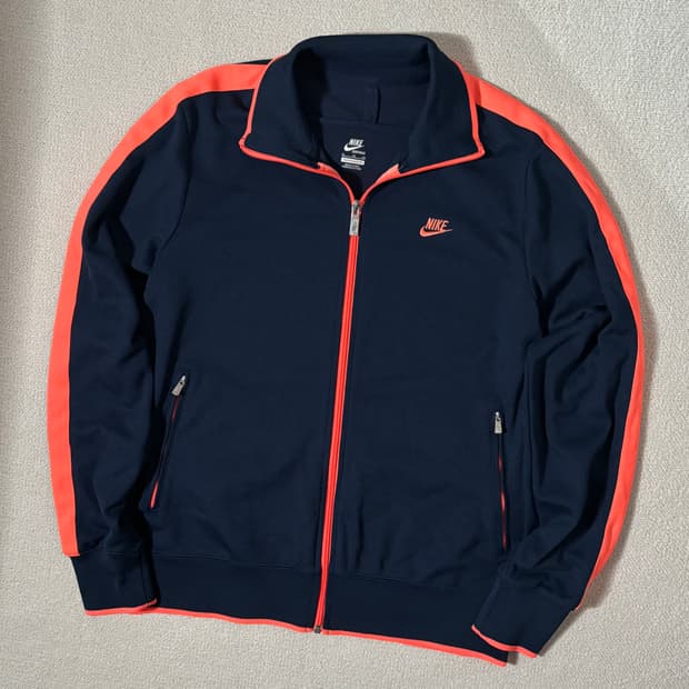 나이키 네이비 유니크 배색 포인트 스몰로고 져지